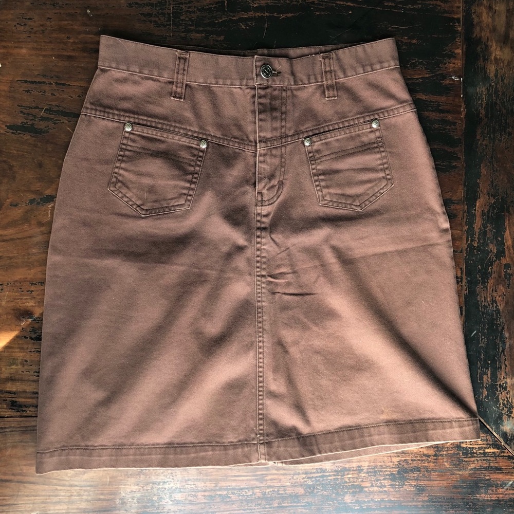 Brown pencil skirt